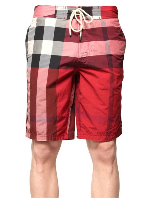 red burberry shorts